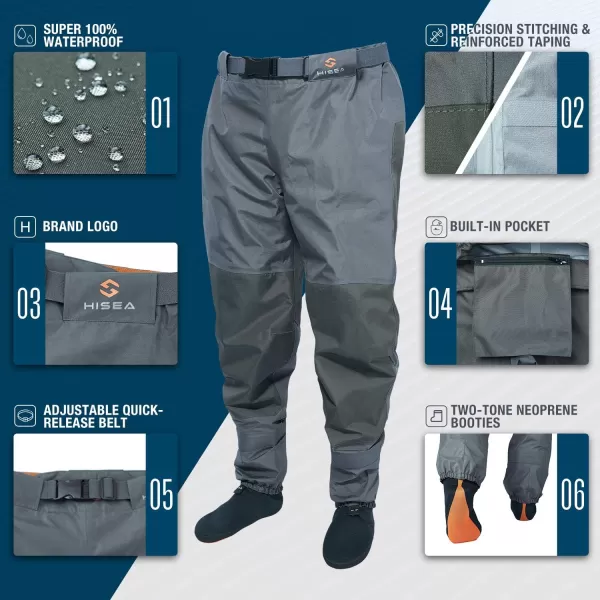 HISEA Breathable Stockingfoot Insulated Waist Waders with Neoprene Stocking Foot for Duck Hunting Fly Fishing Kayaking
