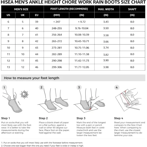 HISEA Excursion Pro Men's Rain Boots Ankle Height Rubber Neoprene Hunting Boots Waterproof Insulated Outdoor Work Booties for Hunting Gardening Farming Hiking Camping and Mud Working