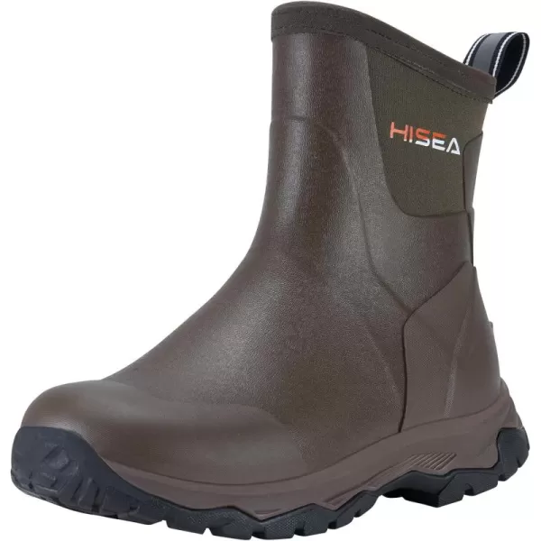 HISEA Excursion Pro Women's Rain Boots Ankle Height Rubber Neoprene Boots Waterproof Hiking Boots Outdoor Mud Shoes for Trekking Gardening Farming Camping Fishing and Yard Working