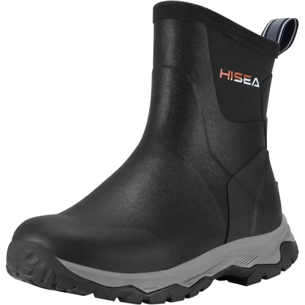 HISEA Excursion Pro Women's Rain Boots Ankle Height Rubber Neoprene Boots Waterproof Hiking Boots Outdoor Mud Shoes for Trekking Gardening Farming Camping Fishing and Yard Working