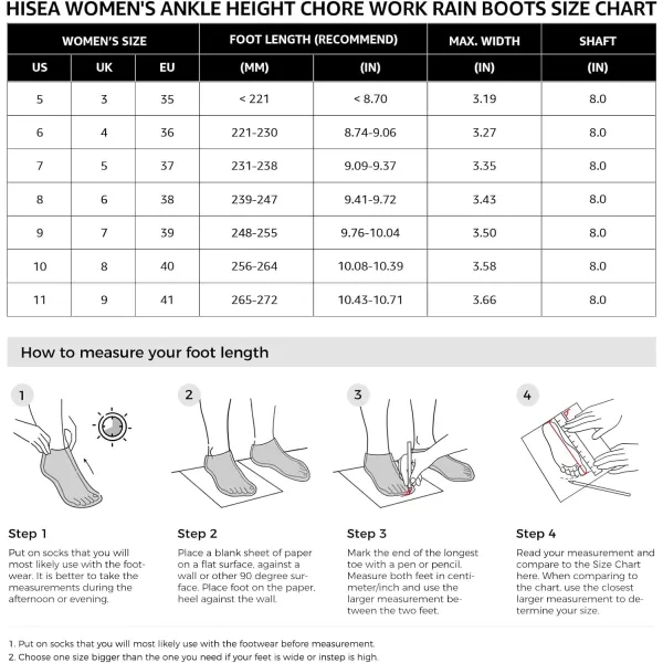 HISEA Excursion Pro Women's Rain Boots Ankle Height Rubber Neoprene Boots Waterproof Hiking Boots Outdoor Mud Shoes for Trekking Gardening Farming Camping Fishing and Yard Working