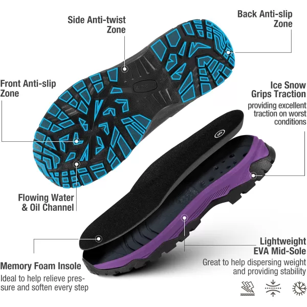 HISEA Excursion Pro Women's Rain Boots Ankle Height Rubber Neoprene Boots Waterproof Hiking Boots Outdoor Mud Shoes for Trekking Gardening Farming Camping Fishing and Yard Working