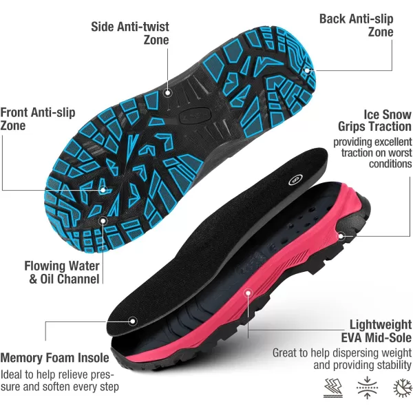 HISEA Excursion Pro Women's Rain Boots Ankle Height Rubber Neoprene Boots Waterproof Hiking Boots Outdoor Mud Shoes for Trekking Gardening Farming Camping Fishing and Yard Working