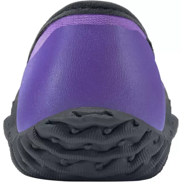 HISEA Flat Rain Shoes for Women Garden Shoes Waterproof Mud Shoes Walking Working Shoes Anti-Slip Purple