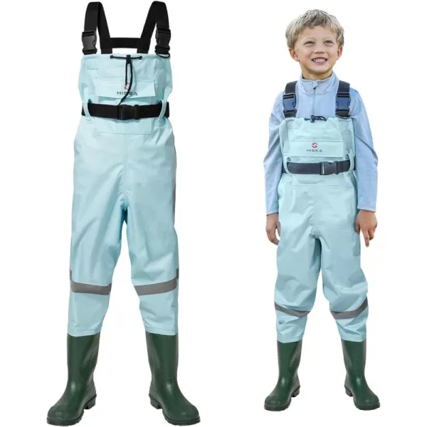 HISEA Kids Chest Waders Youth Fishing Waders for Toddler Children Waterproof Hunting Waders with Boots &amp; Reflect Safety Band