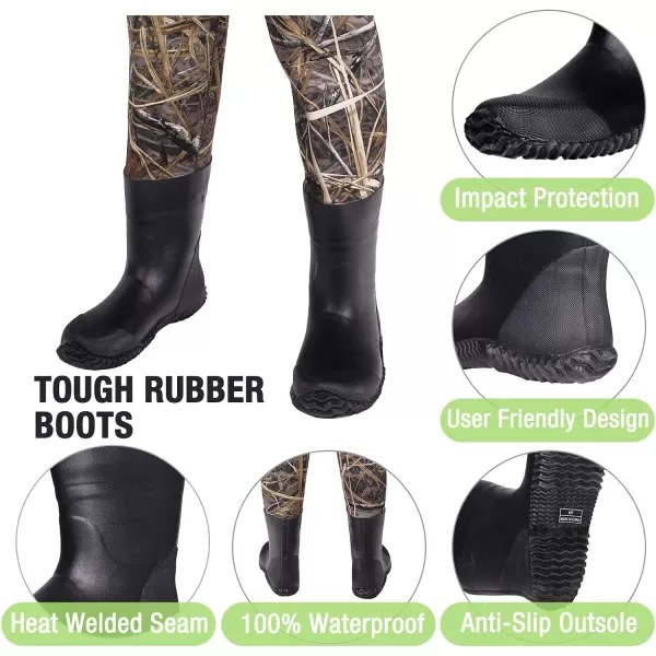 HISEA Kids Chest Waders for Toddler &amp; Children Neoprene Youth Duck Hunting Waders for Kids Boys Girls with Insulated Boots - Green)