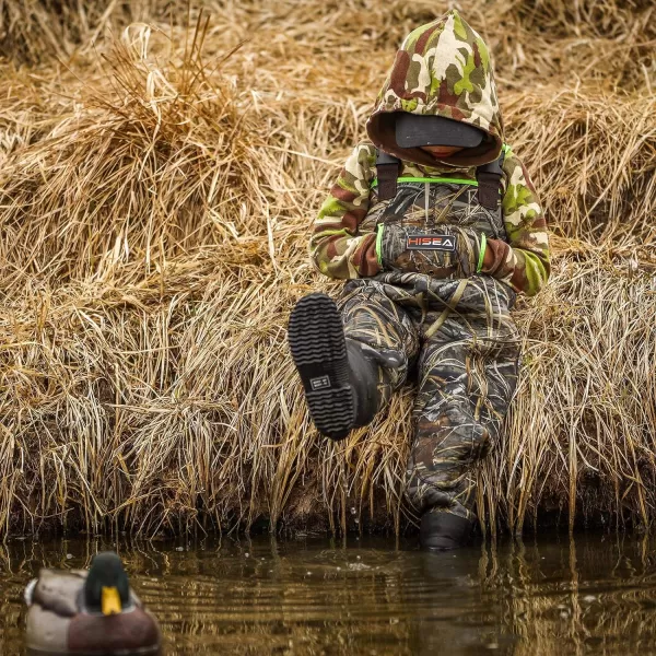 HISEA Kids Chest Waders for Toddler &amp; Children Neoprene Youth Duck Hunting Waders for Kids Boys Girls with Insulated Boots - Pink)
