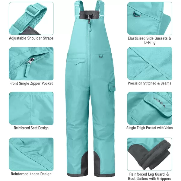 HISEA Kids Insulated Bibs Snow Bib Overalls Winter Warm Ski Bibs for Girls and Boys Ski Pants Water Resistant Skiing Bibs