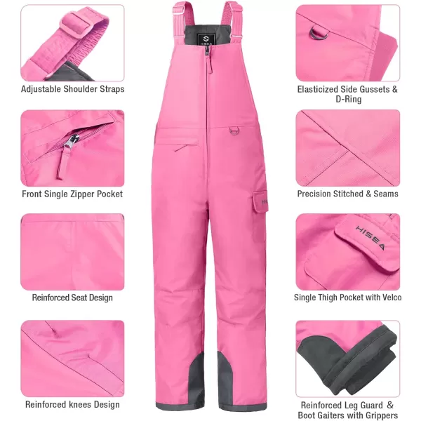 HISEA Kids Insulated Bibs Snow Bib Overalls Winter Warm Ski Bibs for Girls and Boys Ski Pants Water Resistant Skiing Bibs