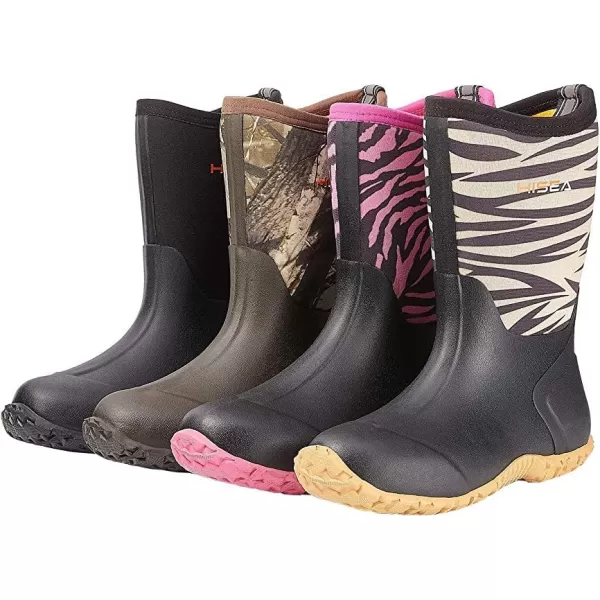 HISEA Kids Rain Boots Waterproof Youth Neoprene Rubber Rainboots for Toddlers Kid Boys &amp; Girls