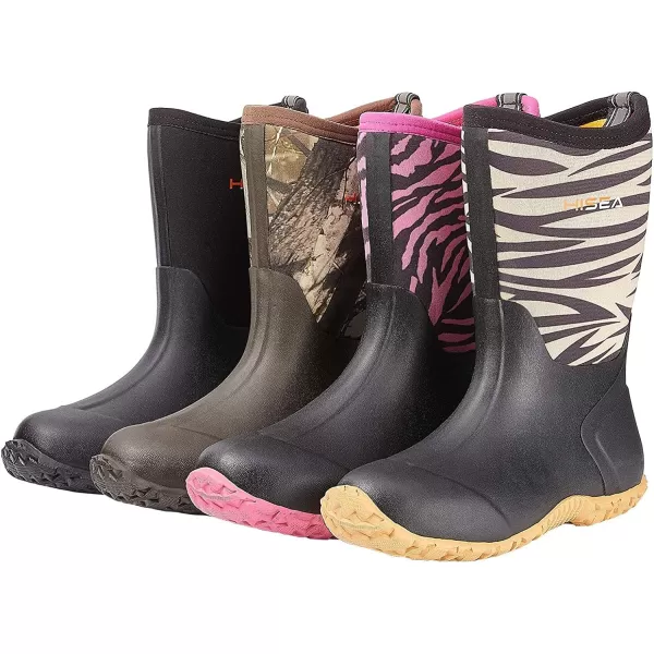 HISEA Kids Rain Boots Waterproof Youth Neoprene Rubber Rainboots for Toddlers Kid Boys &amp; Girls