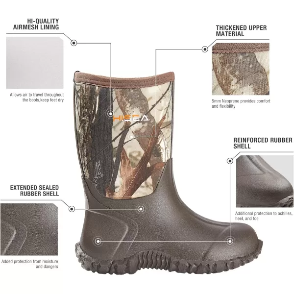 HISEA Kids Rain Boots Waterproof Youth Neoprene Rubber Rainboots for Toddlers Kid Boys &amp; Girls