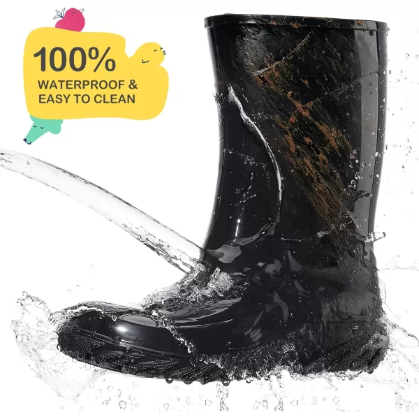 HISEA Kid's Rain Boots for Girls Boys Seamless Waterproof Rubber Rain Shoes for Toddler Little &amp; Big Kid