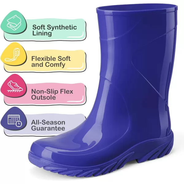 HISEA Kid's Rain Boots for Girls Boys Seamless Waterproof Rubber Rain Shoes for Toddler Little &amp; Big Kid