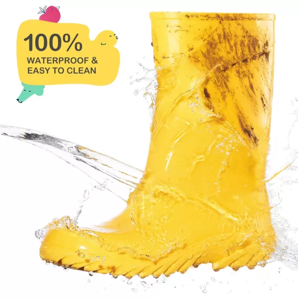 HISEA Kid's Rain Boots for Girls Boys Seamless Waterproof Rubber Rain Shoes for Toddler Little &amp; Big Kid