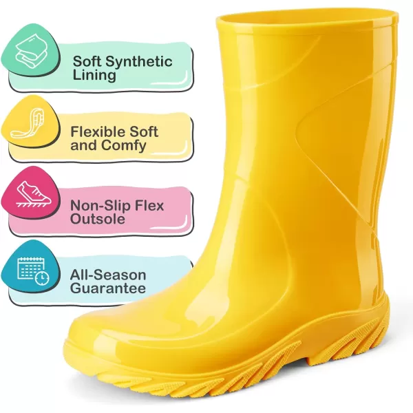 HISEA Kid's Rain Boots for Girls Boys Seamless Waterproof Rubber Rain Shoes for Toddler Little &amp; Big Kid
