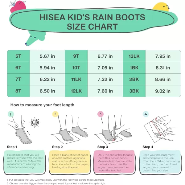 HISEA Kids Rain Boots for Toddler Boys Girls, Waterproof Rubber Boots with Easy-On Handles, Seamless PVC Rainboots Lightweight Mud Shoes for Water Beach Outdoor Playing 