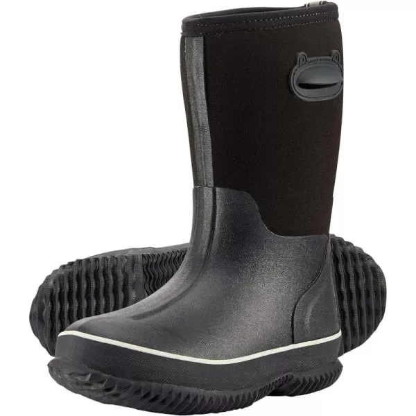 HISEA Kids Rubber Rain Boots Durable Waterproof Insulated Neoprene Rainboot for Boys Girls with Easy-on Handles for All Seasons Outdoor Playing 