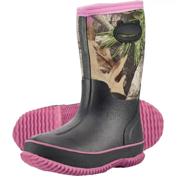 HISEA Kids Rubber Rain Boots Durable Waterproof Insulated Neoprene Rainboot for Boys Girls with Easy-on Handles for All Seasons Outdoor Playing 