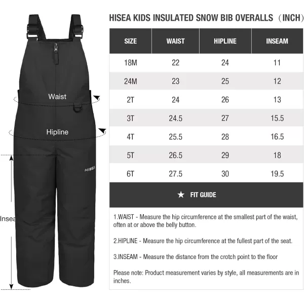HISEA Kids Snow Bib Overalls 3M Thinsulate Infant/Toddler Ski Pants Insulated Skiing Bibs for Girls &amp; Boys
