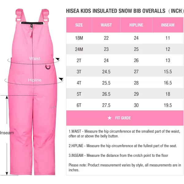 HISEA Kids Snow Bib Overalls 3M Thinsulate Infant/Toddler Ski Pants Insulated Skiing Bibs for Girls &amp; Boys