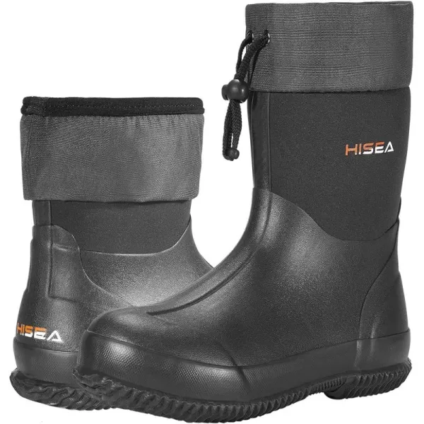 HISEA Men's Ankle Rain Boots Waterproof Garden Boots Rubber Boots Outdoor Work Boots
