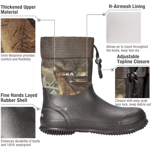 HISEA Men's Ankle Rain Boots Waterproof Garden Boots Rubber Boots Outdoor Work Boots