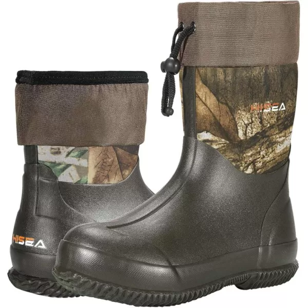 HISEA Men's Ankle Rain Boots Waterproof Garden Boots Rubber Boots Outdoor Work Boots