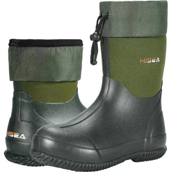 HISEA Men's Ankle Rain Boots Waterproof Garden Boots Rubber Boots Outdoor Work Boots