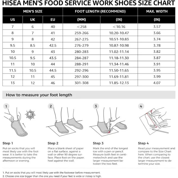 HISEA Men's Leather Non Slip Food Service Shoes, Water &amp; Oil Resistant, Comfortable, Breathable, Lightweight Slip Resistant Shoes for Men, for Kitchen, Restaurant, Slip-on Chef Walking Shoes