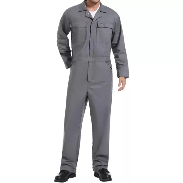 HISEA Men's Long Sleeve Coverall, Stain &amp; Wrinkle Resistant Mens Work Coverall with Multi Pockets