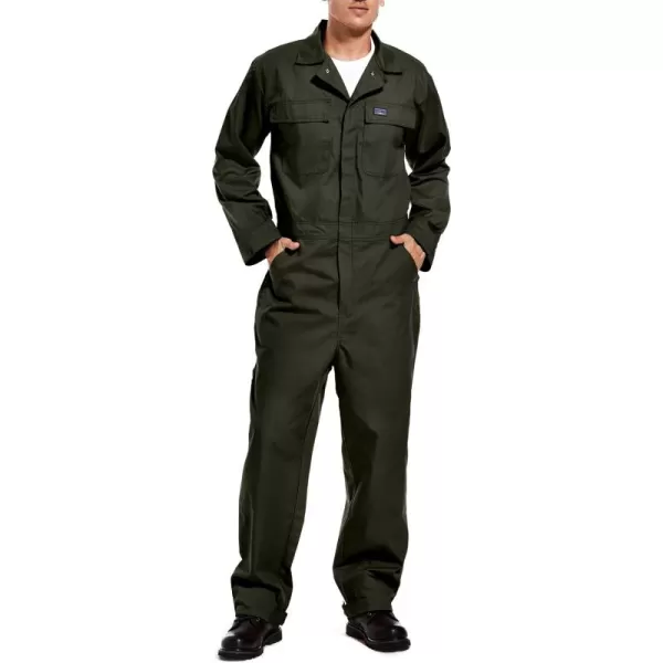 HISEA Men's Long Sleeve Coverall, Stain &amp; Wrinkle Resistant Mens Work Coverall with Multi Pockets