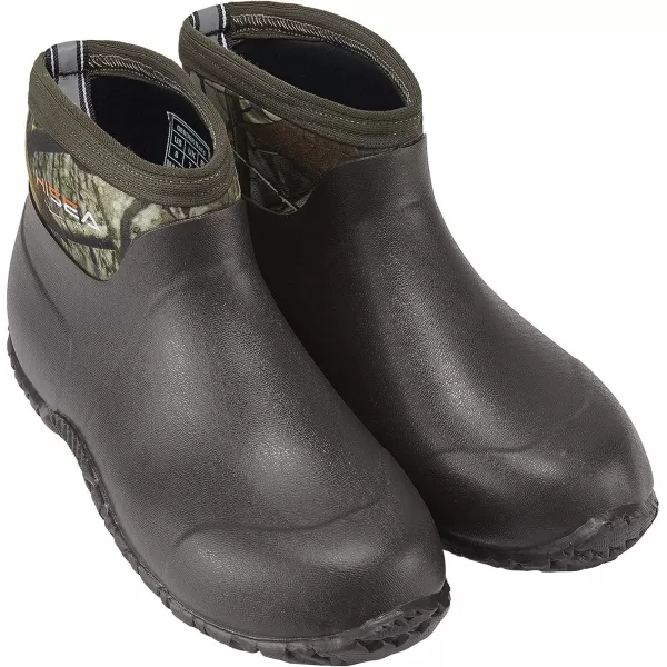 HISEA Men's Rain Boots, Ankle Height Garden Shoes Waterproof Rubber Neoprene Mud Boots Durable Insulated Short Outdoor Work Booties for Gardening Farming Camping Fishing and Yard Working
