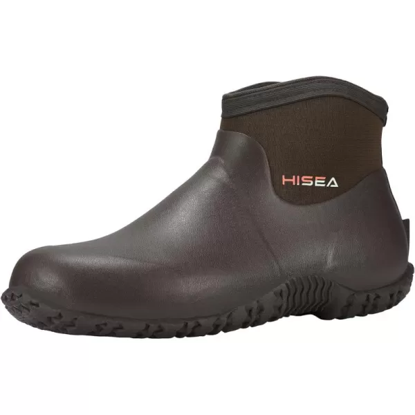 HISEA Men's Rain Boots, Ankle Height Garden Shoes Waterproof Rubber Neoprene Mud Boots Durable Insulated Short Outdoor Work Booties for Gardening Farming Camping Fishing and Yard Working