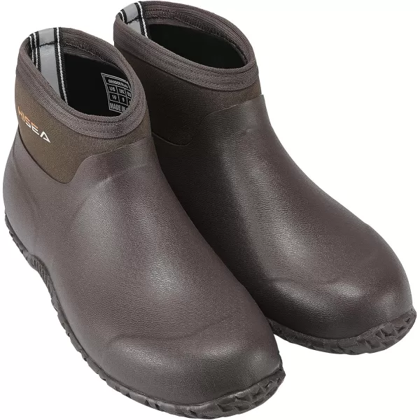 HISEA Men's Rain Boots, Ankle Height Garden Shoes Waterproof Rubber Neoprene Mud Boots Durable Insulated Short Outdoor Work Booties for Gardening Farming Camping Fishing and Yard Working