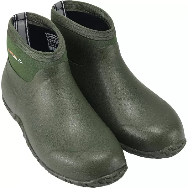 HISEA Men's Rain Boots, Ankle Height Garden Shoes Waterproof Rubber Neoprene Mud Boots Durable Insulated Short Outdoor Work Booties for Gardening Farming Camping Fishing and Yard Working