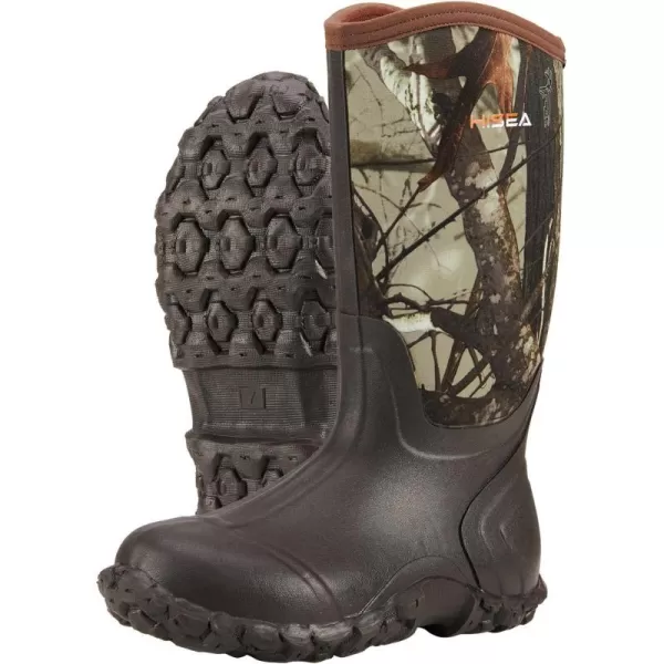 HISEA Men's Rain Boots Waterproof Rubber Boots Neoprene Insulated Mud Boots Outdoor