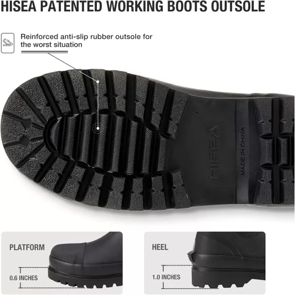 HISEA Men's Rain Boots Waterproof Work Boots Insulated Rubber Boot