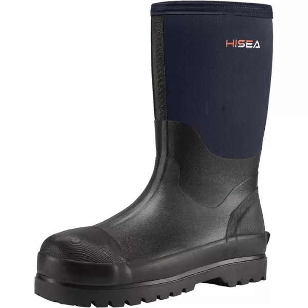 HISEA Men's Rain Boots Waterproof Work Boots Insulated Rubber Boot