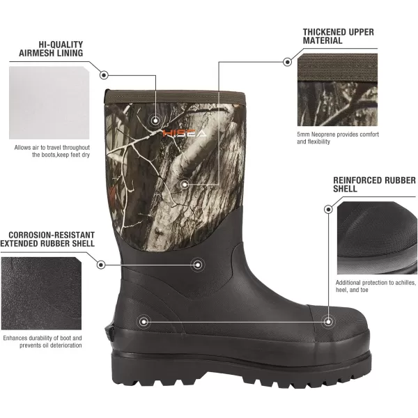 HISEA Men's Rain Boots Waterproof Work Boots Insulated Rubber Boot