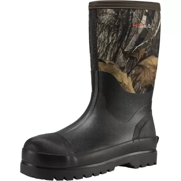 HISEA Men's Rain Boots Waterproof Work Boots Insulated Rubber Boot