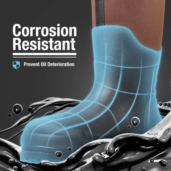 HISEA Men's Rubber Rain Boots Waterproof Neoprene Work Boot for Mud Outdoor