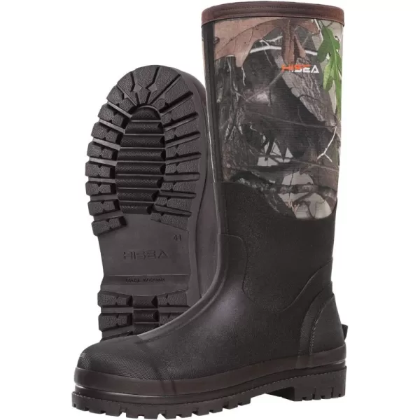 HISEA Men's Rubber Rain Boots Waterproof Neoprene Work Boot for Mud Outdoor