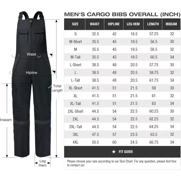 HISEA Men's Snow Bib Overalls Insulated Bibs Winter Warm Ski Bibs Windproof Water Resistant Skiing Pants With Pockets