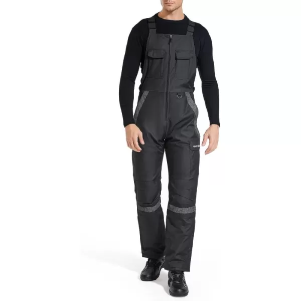 HISEA Men's Snow Bib Overalls Insulated Bibs Winter Warm Ski Bibs Windproof Water Resistant Skiing Pants With Pockets