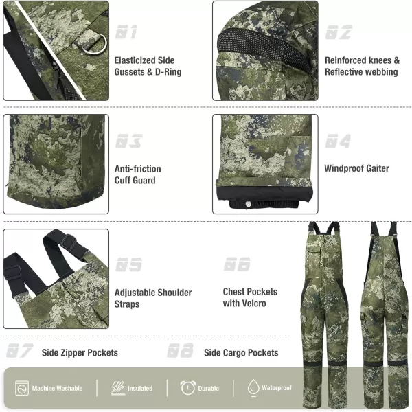 HISEA Men's Snow Bib Overalls Insulated Bibs Winter Warm Ski Bibs Windproof Water Resistant Skiing Pants With Pockets