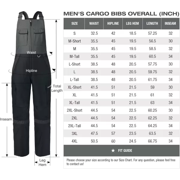 HISEA Men's Snow Bib Overalls Insulated Bibs Winter Warm Ski Bibs Windproof Water Resistant Skiing Pants With Pockets