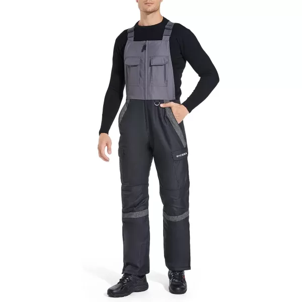 HISEA Men's Snow Bib Overalls Insulated Bibs Winter Warm Ski Bibs Windproof Water Resistant Skiing Pants With Pockets
