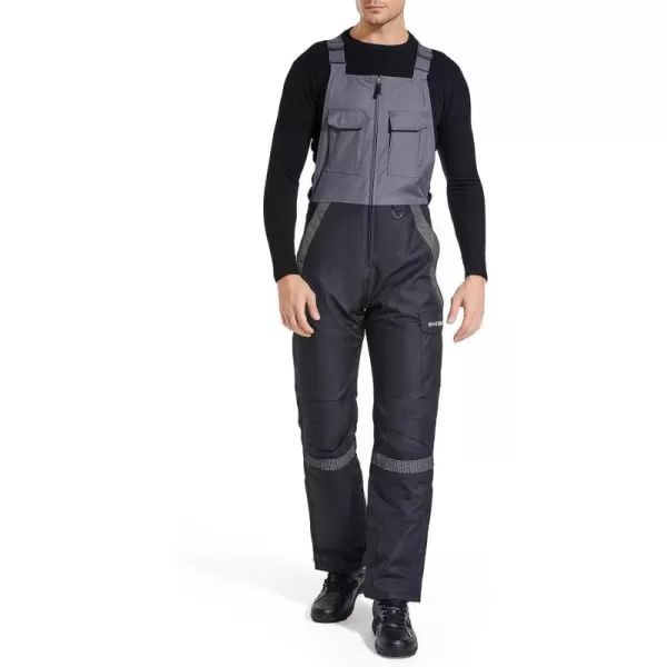 HISEA Men's Snow Bib Overalls Insulated Bibs Winter Warm Ski Bibs Windproof Water Resistant Skiing Pants With Pockets