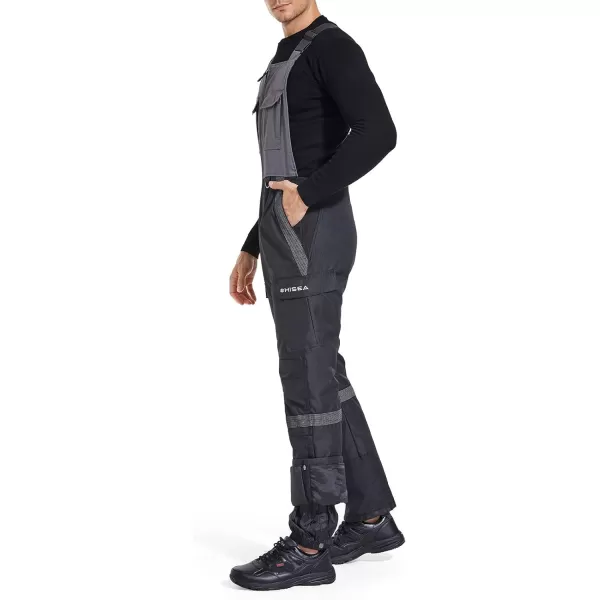 HISEA Men's Snow Bib Overalls Insulated Bibs Winter Warm Ski Bibs Windproof Water Resistant Skiing Pants With Pockets